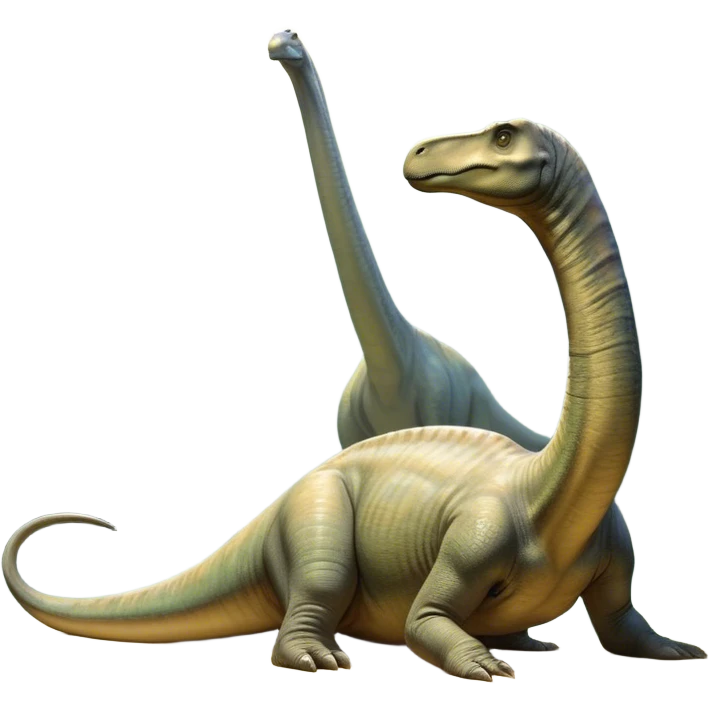 Beautiful and Majestic Brachiosaurus Portrait Emoji, Head and body resting in serene repose with a gentle, confident expression, showcasing its monumental, elongated neck and a small, refined head with tranquil eyes, Simplified yet exquisitely endearing features, highly detailed, glowing with a soft, drowsy golden light, high shine, relaxed and utterly majestic, stylized with an air of timeless prehistoric splendor, soft glowing outline, capturing the essence of a beautiful and majestic Brachiosaurus that feels destined to become the next viral icon of awe-inspiring ancient beauty! emoji