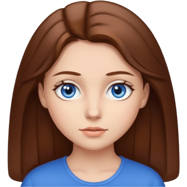 girl with brown hair and blue eyes emoji