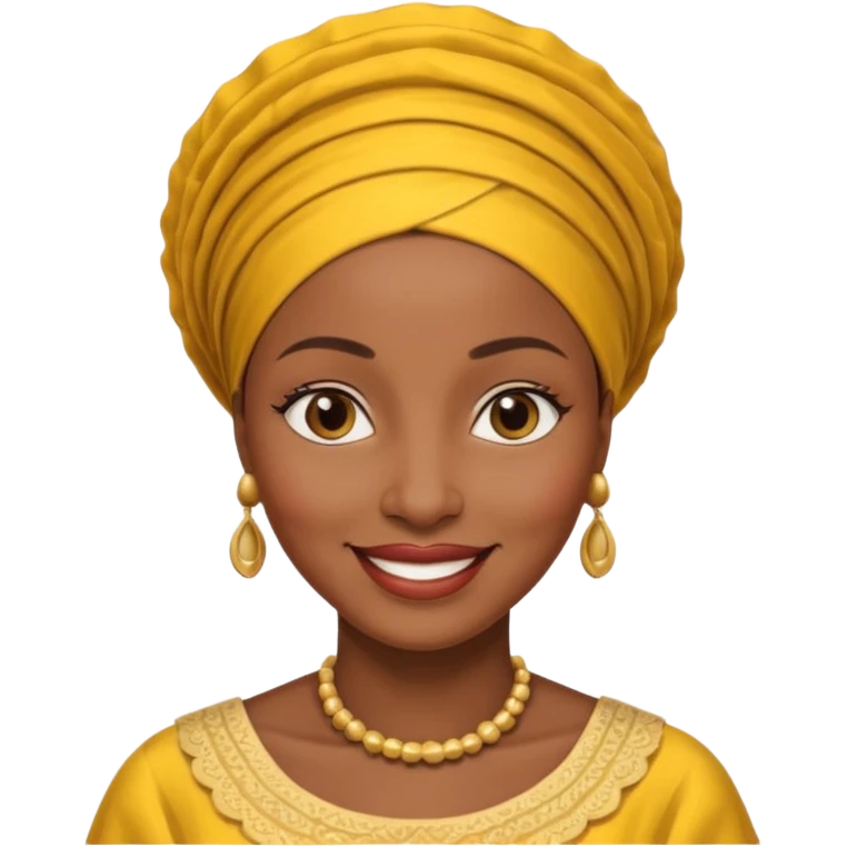 AFRICAN mother wearing gele, smiling, half body  emoji