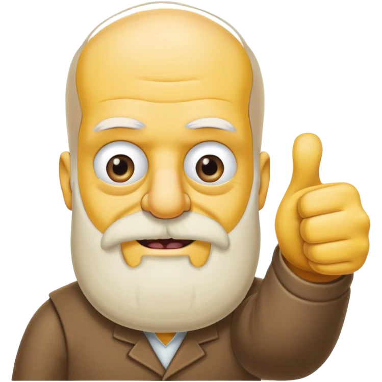 Grandpa Abe Simpson's face with a bald head, long beard, giving a thumbs-upd emoji