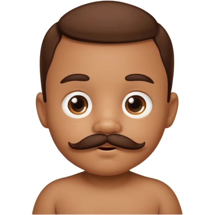 little brown baby with moustach emoji