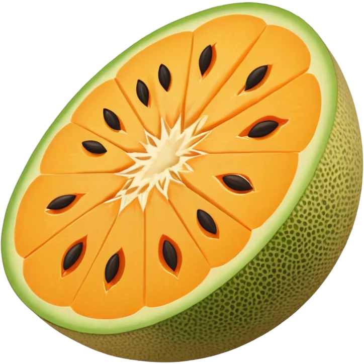 a cantaloupe slice, simple, clear emoji
