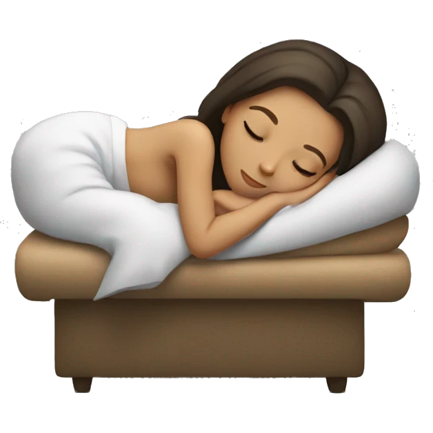 Brunette girl sleeping emoji