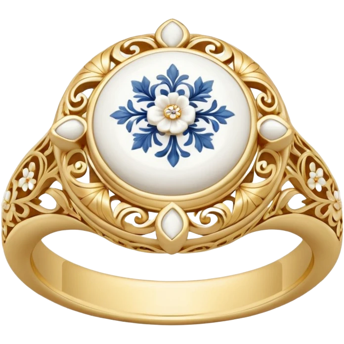 Engagement ring with plate decor emoji
