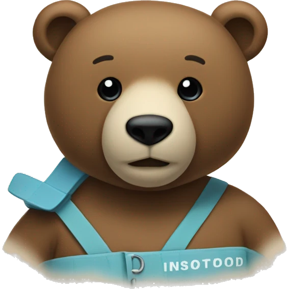 Un oso con un buzo con la letra D emoji