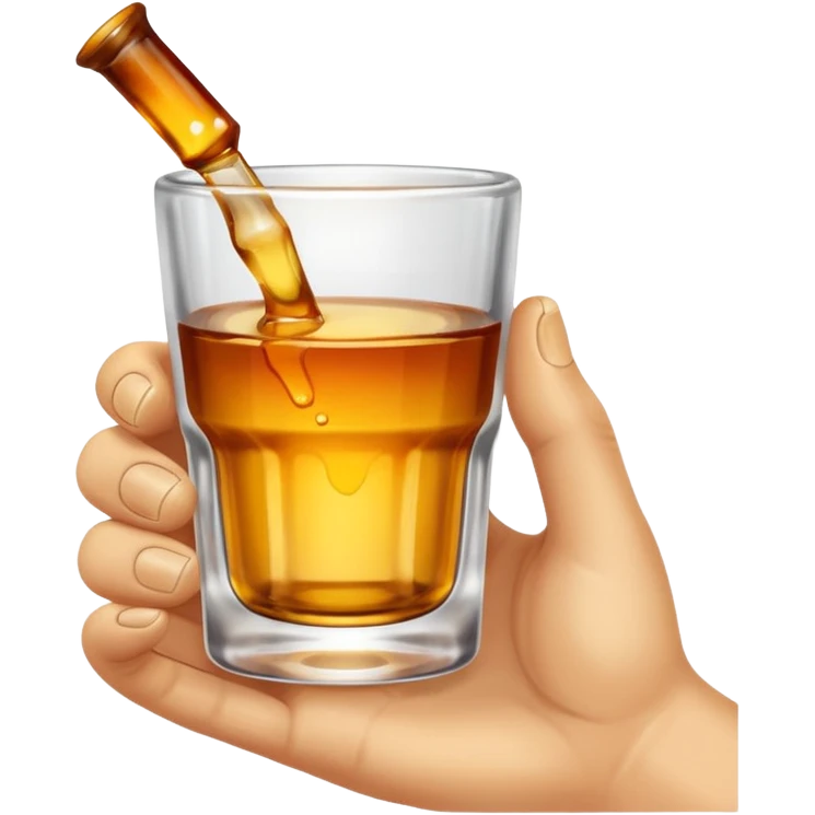 a hand holding a small shot glass emoji