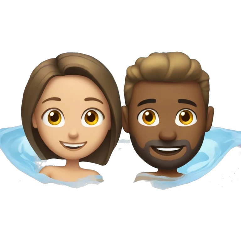 Guy and girl in hot tub emoji