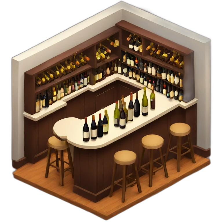 Wine bar isometric emoji