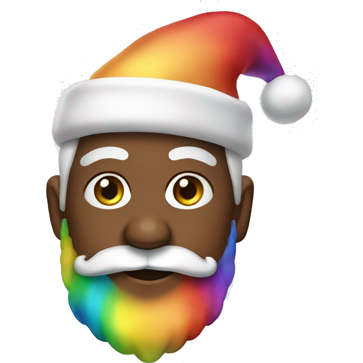 Santa Claus with rainbow beard emoji
