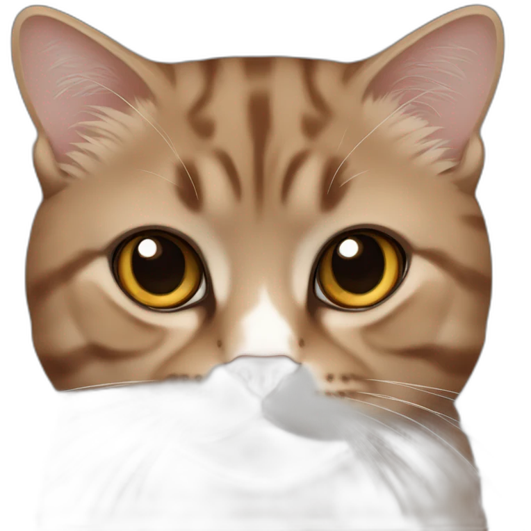 Scottish brown fold cat emoji