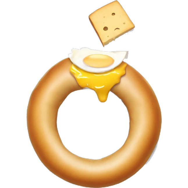 singular bagel with egg and cheese emoji