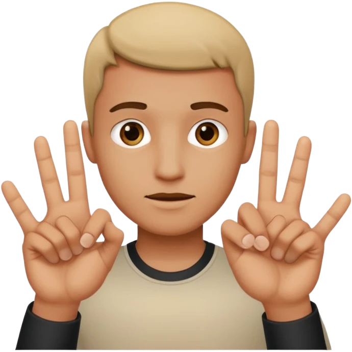 Men shows on fingers 23 emoji