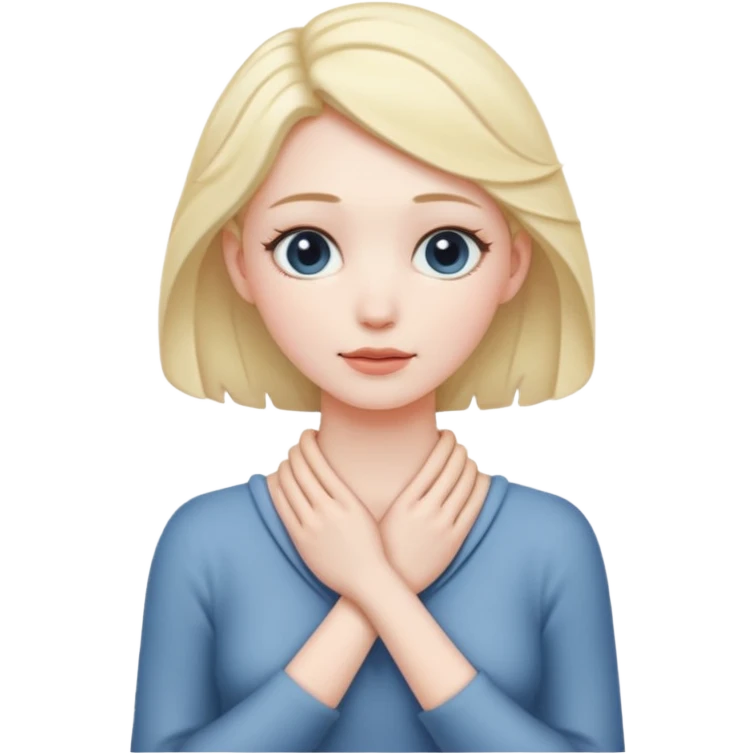Hands around neck emoji