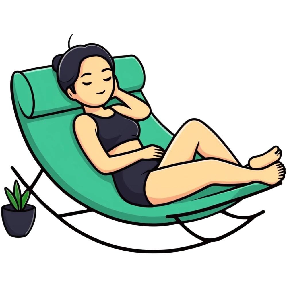 woman practicing self care, relaxing emoji