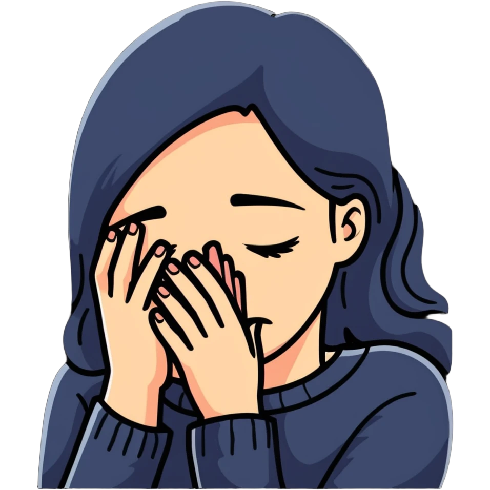 crying woman covering her face emoji