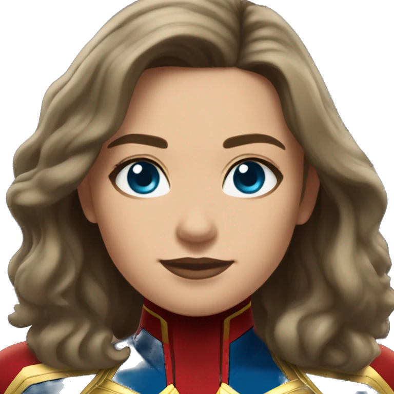 Captain Marvel brunette with blue eyes emoji