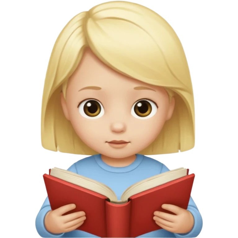 Blonde baby reading a book emoji