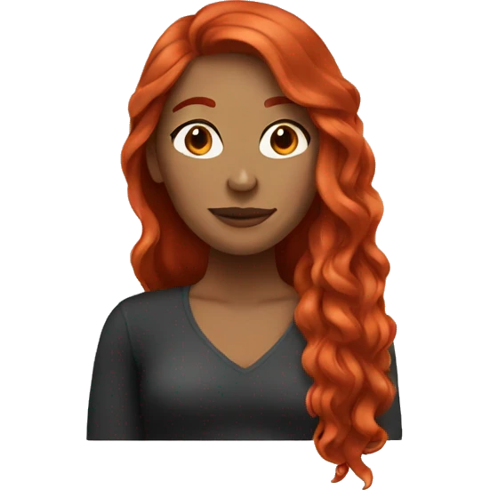 Woman with long red hair emoji