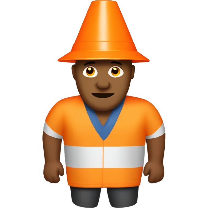 Man wearing a TrafficCone named ConeHead emoji