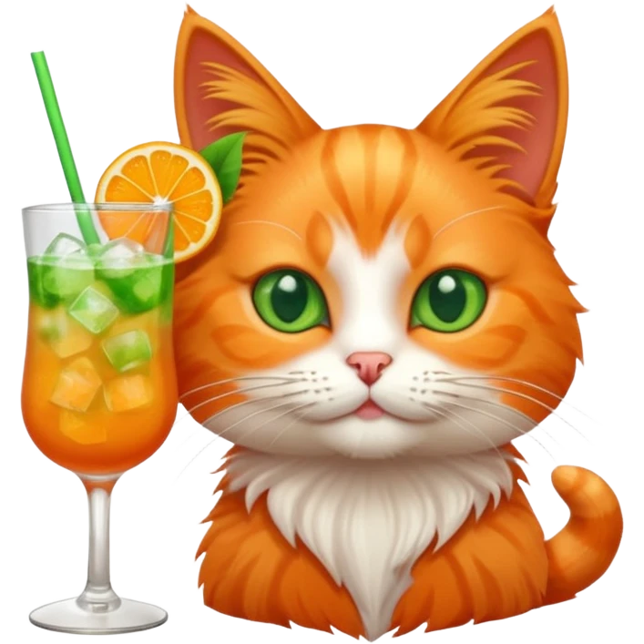Cat holding a cocktail  emoji