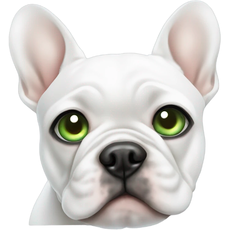 White frenchie green eye blue eye emoji