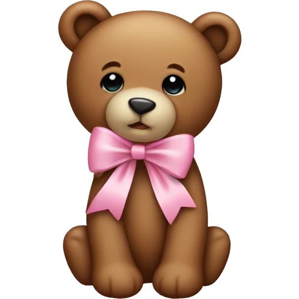 Teddy bear with a baby pink bow Christmas  emoji