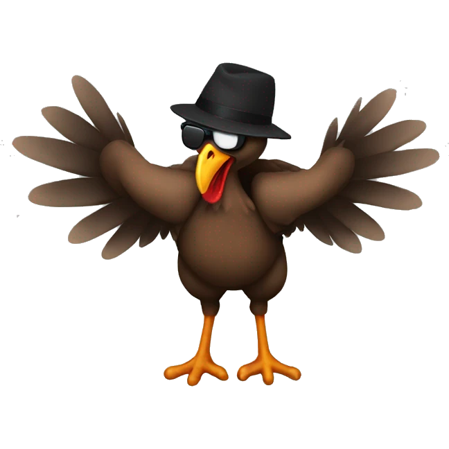 Gangster turkey emoji