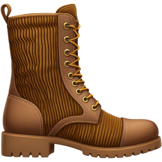 Patterned Corduroy texture ridges boots emoji