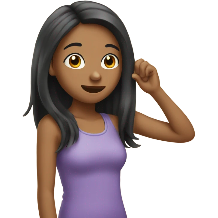 Girl tucking hair from ear  emoji
