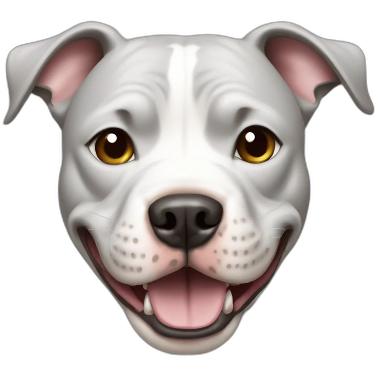 pitbull dog grey smile emoji