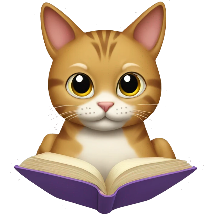 cat reading a book emoji