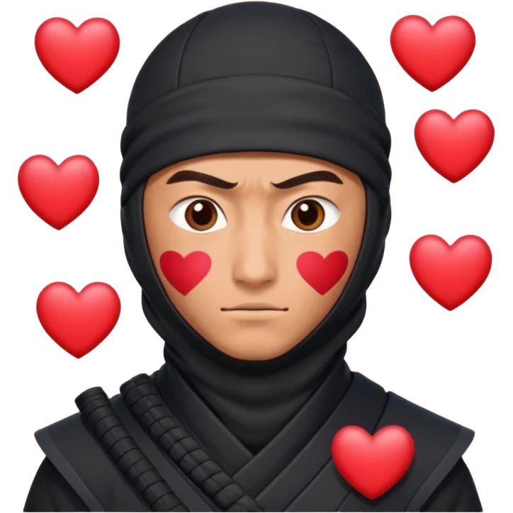 Ninja ojos de corazónes hombre emoji