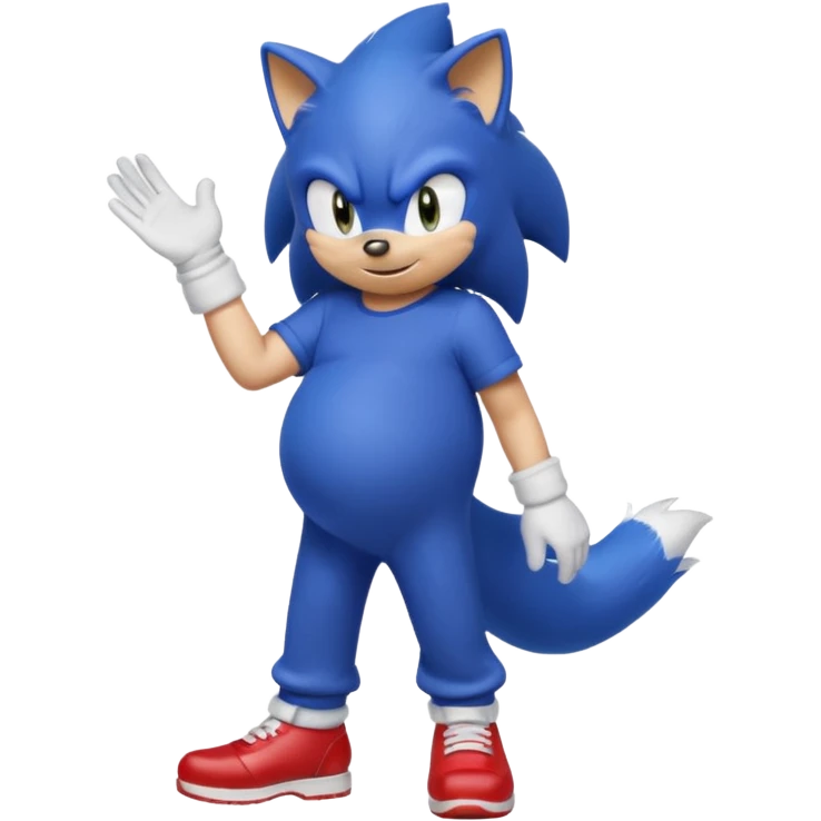 Pregnant male sonic X, not naked emoji