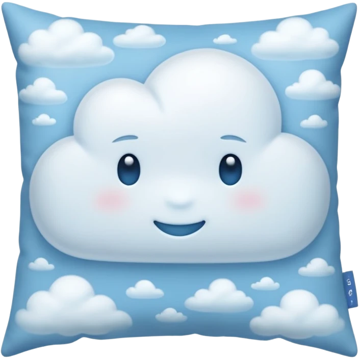 simple ethereal white pillow emoji with a gentle misty glow and faint blue highlights emoji