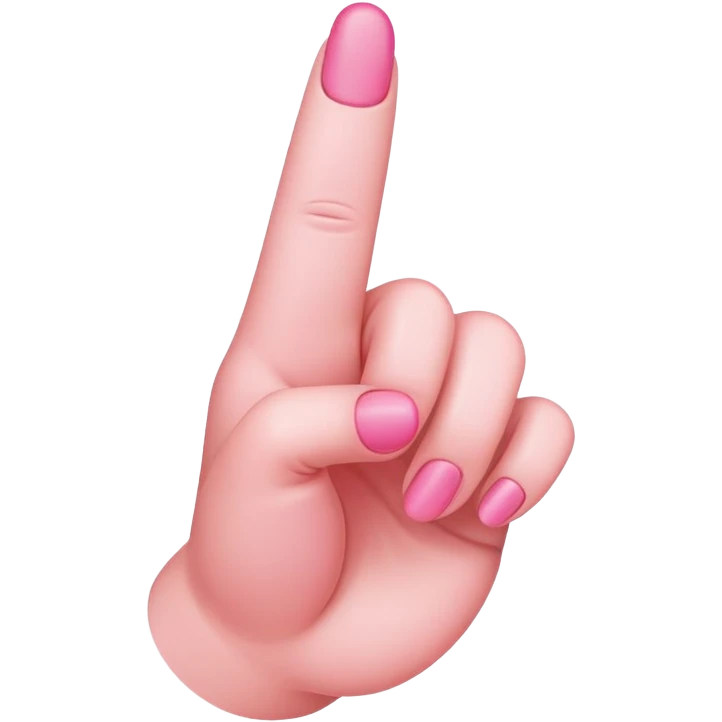 Pink middle finger emoji
