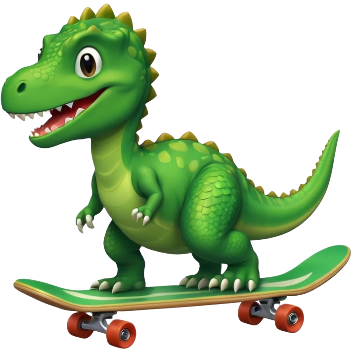 Dinosaur on a skateboard emoji