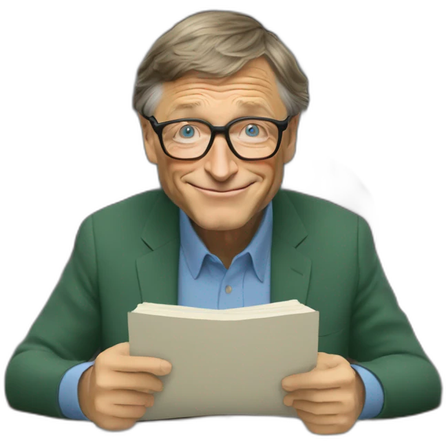 BILL GATES LEYENDO emoji