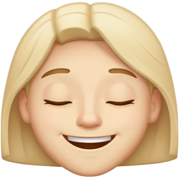 Happy, very relaxed face with half-closed eyes and a goofy grin emoji