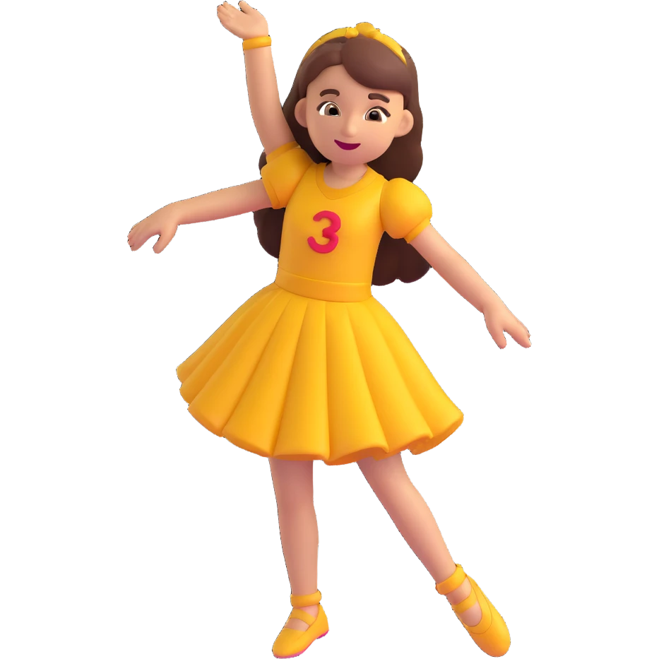 a girl dancing, 3D emoji style emoji