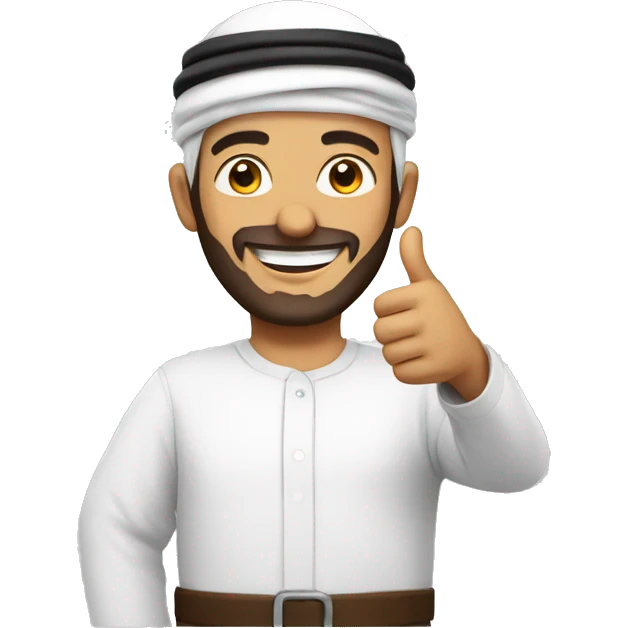 Smiling Arabic man showing thumbs up  emoji