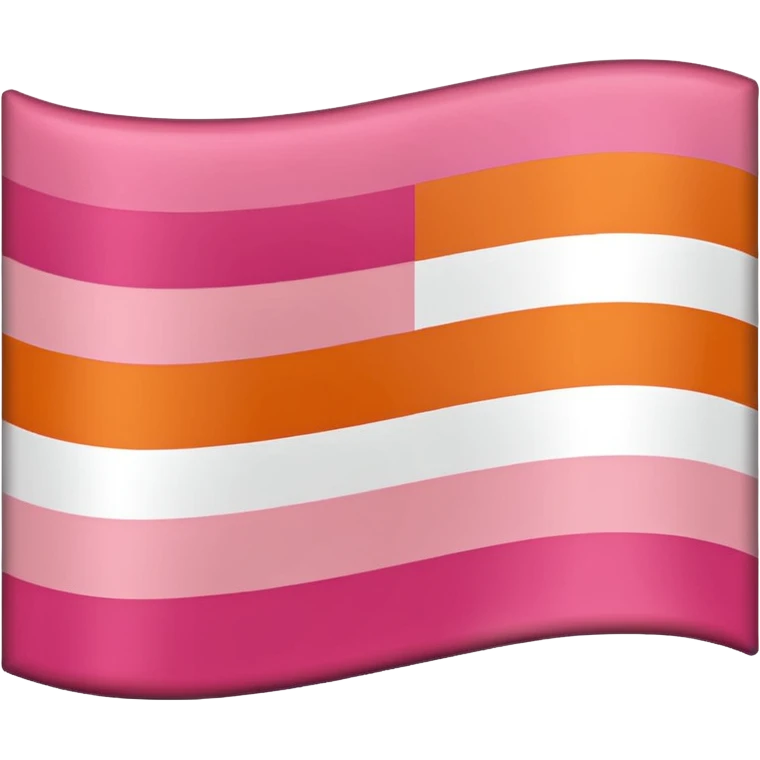 flag with the following colours in horizontal stripe: dark orange, light orange, white, light pink, dark pink emoji