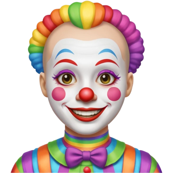 Clown with rainbow buzzcut emoji