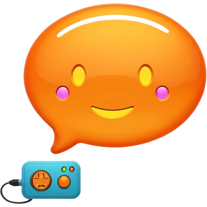 Orange chat bubble with the image of CNC controller inside emoji