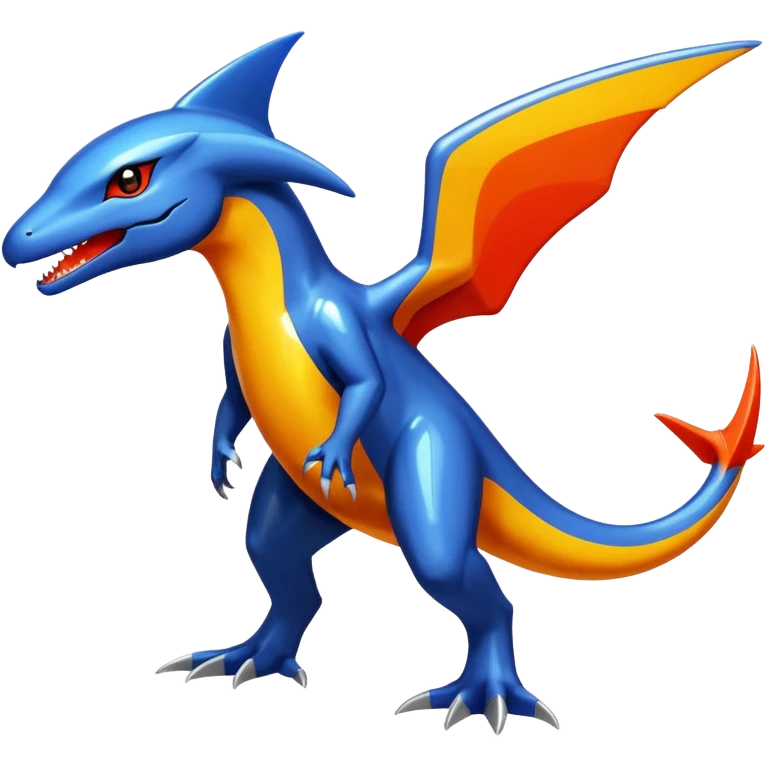 Shiny Glossy Oily Futuristic Latios-Gabite-Salandit-Helioptile-fusion (full body) emoji
