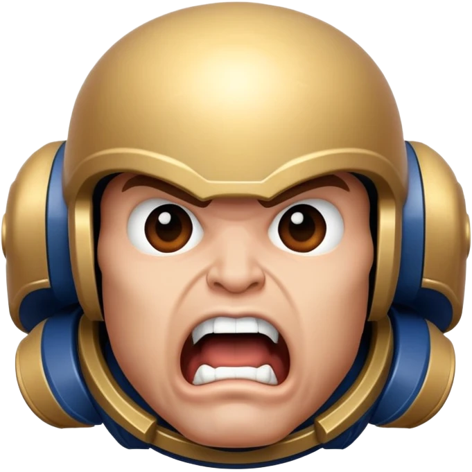 curious space marine wit open mouth emoji