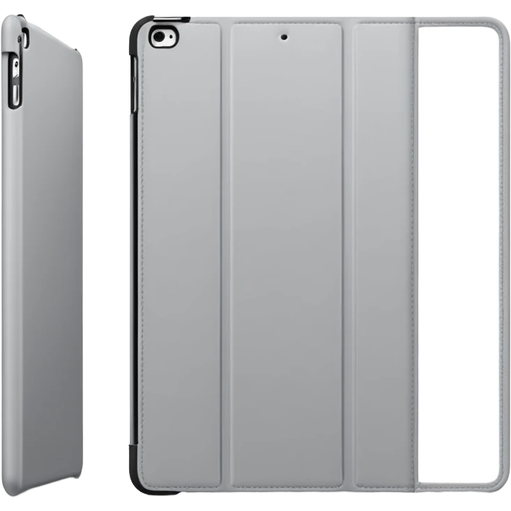 Light grey trifold iPad cover
 emoji