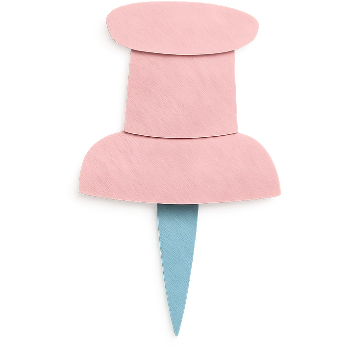 soft pastel miniature push pin icon for planners, pink color emoji