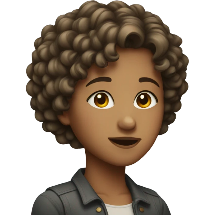 Girl with short curly hair  emoji