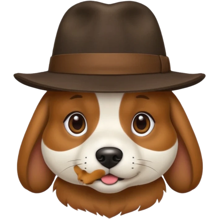 Dog wearing a fedora emoji
