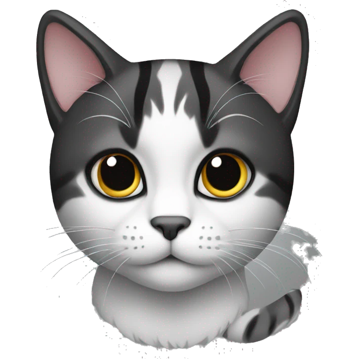 Cat black and white emoji